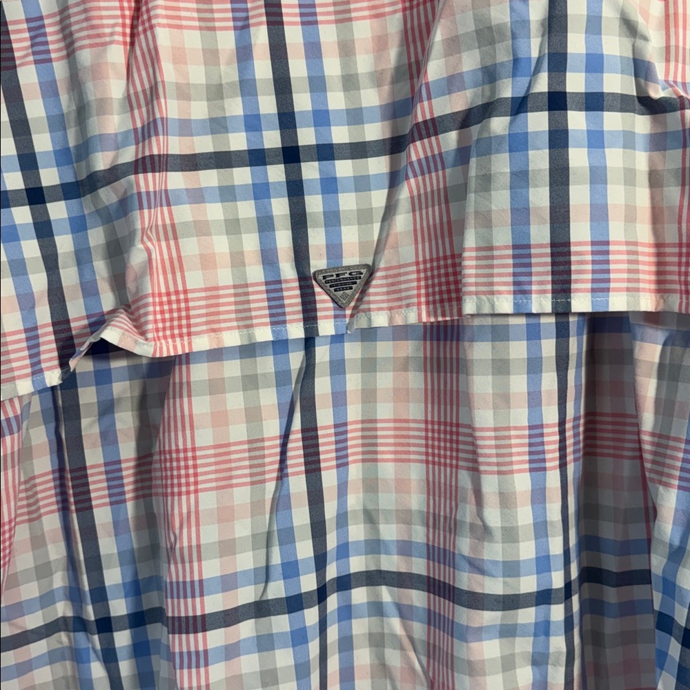 Columbia Women’s Sporty Button Down Plaid Shirt - Pink, Blue, and White. - Picture 6 of 8